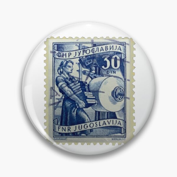 Item preview, Vintage Yugoslavia Workers Blue Postage Stamp designed and sold by red-amber65.