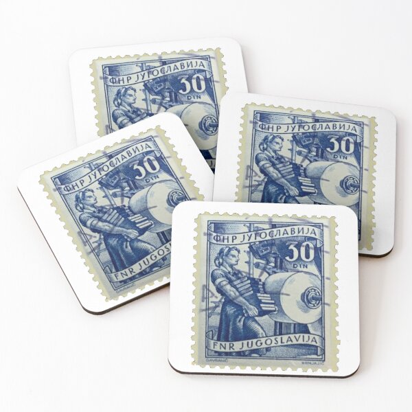 Item preview, Vintage Yugoslavia Workers Blue Postage Stamp designed and sold by red-amber65.
