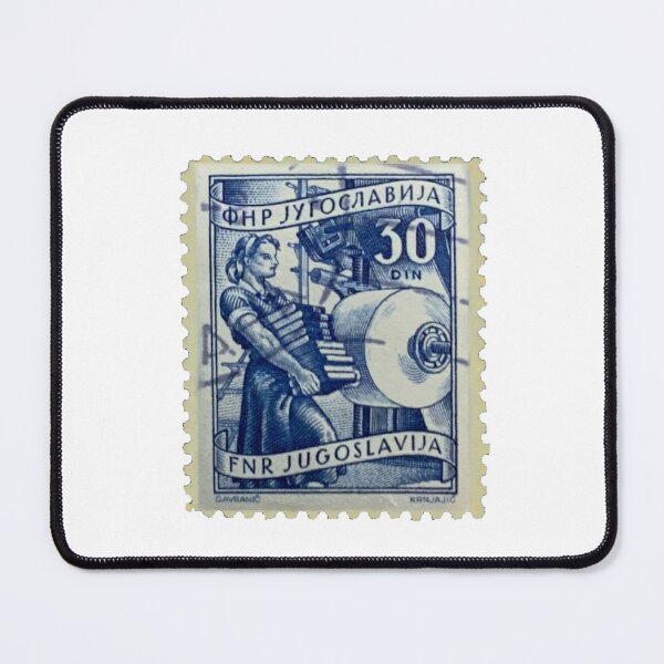 Item preview, Vintage Yugoslavia Workers Blue Postage Stamp designed and sold by red-amber65.