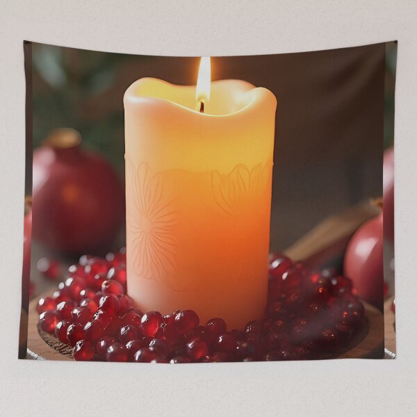 Item preview, Candle with pomegranates in a warm atmosphere. designed and sold by Mianku | Für das Leben.