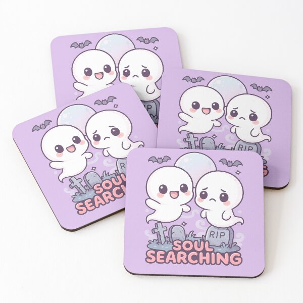 Item preview, Soul Searching – Chibi Ghosts in Pastel Graveyard designed and sold by JonelCrafts.