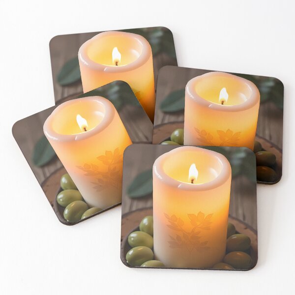 Item preview, Candle surrounded by olives on a wooden tray designed and sold by Mianku | Für das Leben.