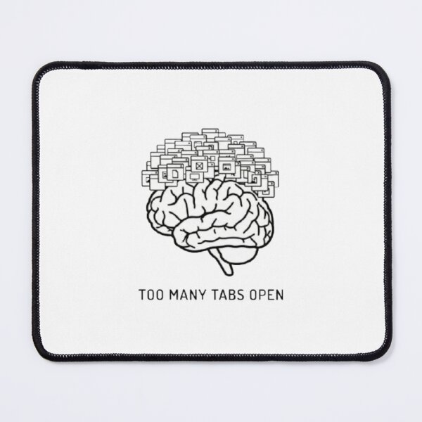 Item preview, Overthinking Meme — Too Many Thoughts, Too Many Tabs designed and sold by Wolf Atelier.