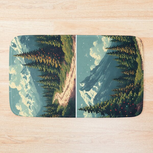 Item preview, Pixelated forest path to the snow-covered mountain designed and sold by Mianku | Für das Leben.