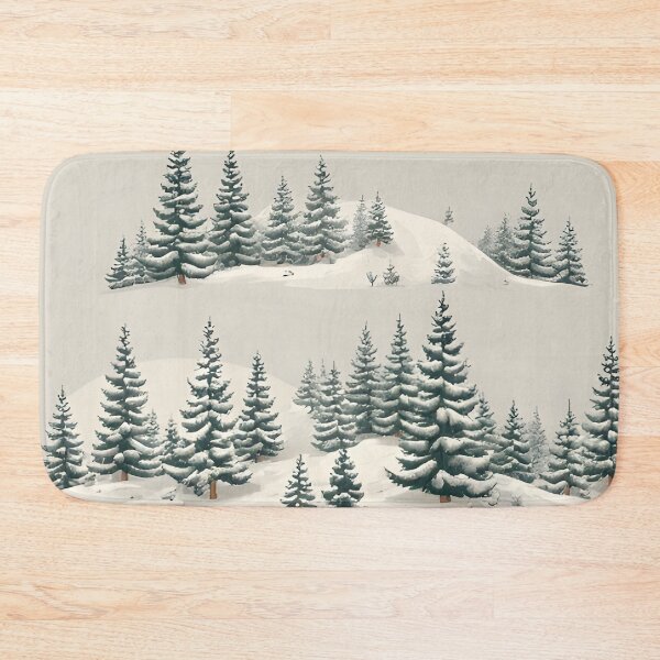 Item preview, Winter landscape illustration with snow-covered hills and fir trees designed and sold by Mianku | Für das Leben.