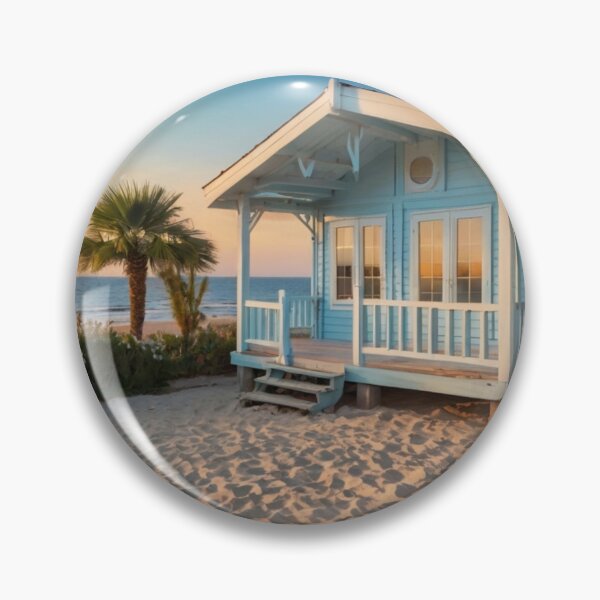 Item preview, Soft Light Blue Oceanfront Cottage with Garden Blossoms designed and sold by BlareBlare.
