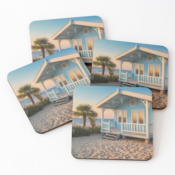Item preview, Soft Light Blue Oceanfront Cottage with Garden Blossoms designed and sold by BlareBlare.