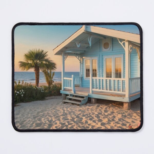 Item preview, Soft Light Blue Oceanfront Cottage with Garden Blossoms designed and sold by BlareBlare.