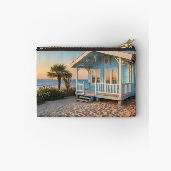 Item preview, Soft Light Blue Oceanfront Cottage with Garden Blossoms designed and sold by BlareBlare.