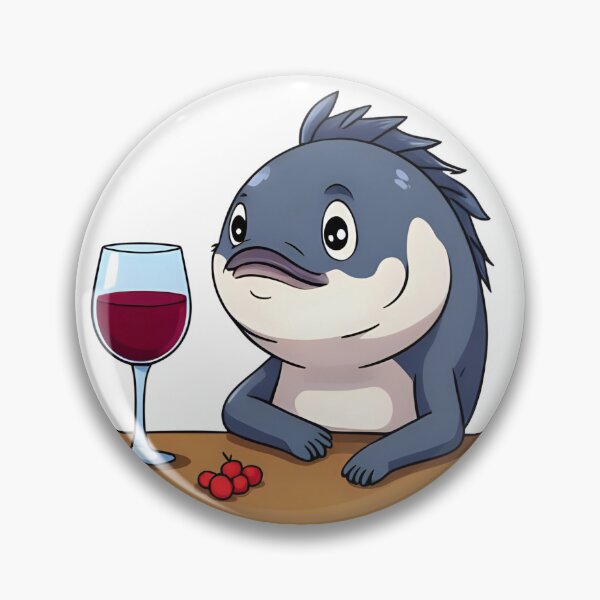 Item preview, Fish in a Bar with a Cup of Red Wine Fish Drinking Wine designed and sold by bestggraphico.