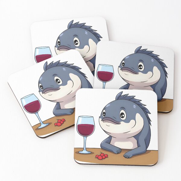 Item preview, Fish in a Bar with a Cup of Red Wine Fish Drinking Wine designed and sold by bestggraphico.