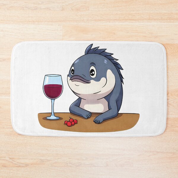 Item preview, Fish in a Bar with a Cup of Red Wine Fish Drinking Wine designed and sold by bestggraphico.