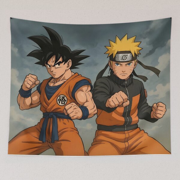 Aperçu de l'œuvre Goku et Naruto - Guerriers légendaires du crossover créée et vendue par OuroToon.
