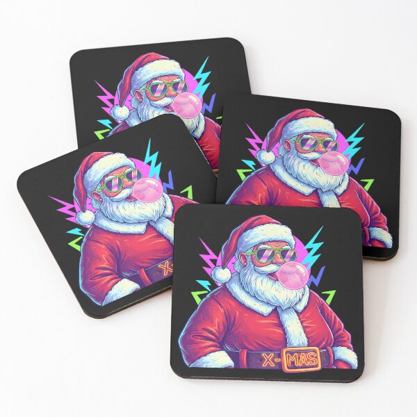 Item preview, Neon Retro Santa Bubblegum | Cool Christmas Art designed and sold by SoulenCify.