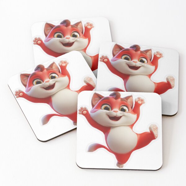Item preview, Happy Red Kitty Jumping for Joy designed and sold by DigitalArtKiosk.