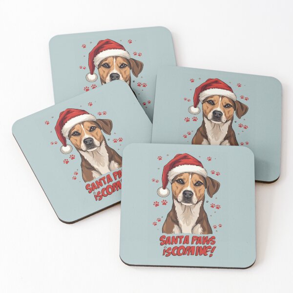 Item preview, Santa Paws Is Coming – Cute Winking Dog Christmas Cartoon Design designed and sold by mndesignworx.