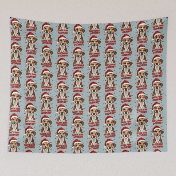 Item preview, Santa Paws Is Coming – Cute Winking Dog Christmas Cartoon Design designed and sold by mndesignworx.
