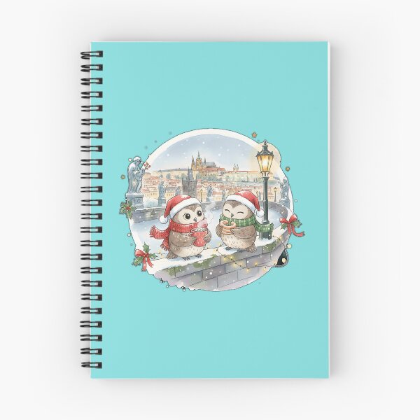 Item preview, Two Cute Owls Christmas in Prague  Charles Bridge  designed and sold by FixwellStudio.
