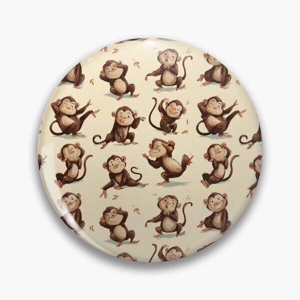 Item preview, Playful Monkey Pattern: Cute Cartoon Primate Repeat Design designed and sold by casualnature.