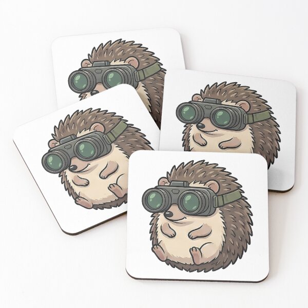 Item preview, Curious Hedgehog with Binoculars Wildlife Observer designed and sold by k3rstman1.