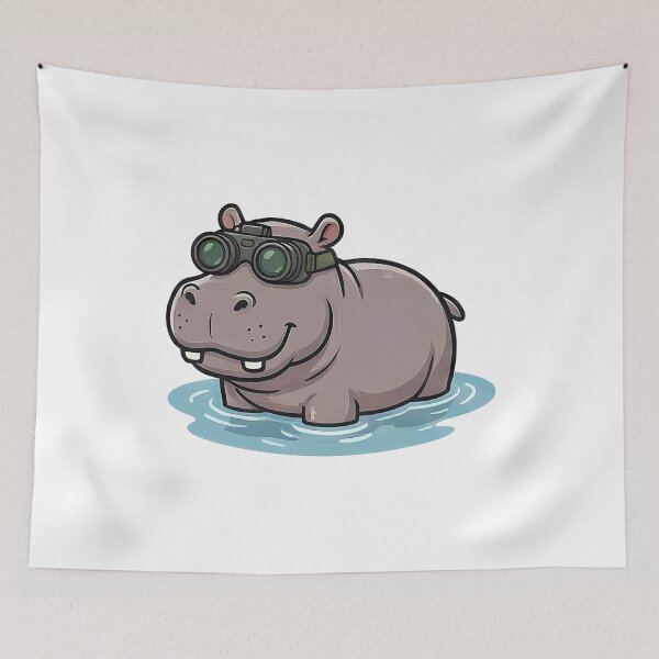 Item preview, Cute Hippo Explorer Binoculars Wildlife Safari designed and sold by k3rstman1.