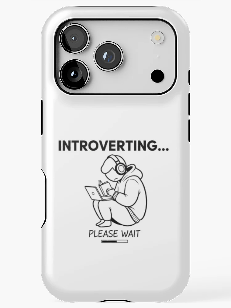 Thumbnail 1 of 4, iPhone Case, Introverting - Please Wait | Introvert Loading Meme Quote designed and sold by Wolf Atelier.