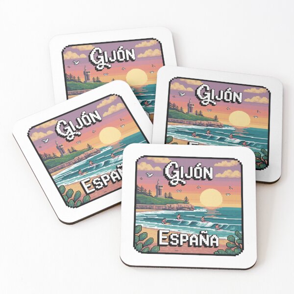 Item preview, Gijón España - Pixel Sunset Surf designed and sold by CircinusStore.