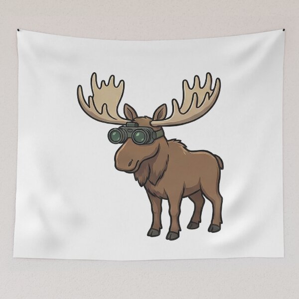 Item preview, Moose with Binoculars Wildlife Explorer designed and sold by k3rstman1.