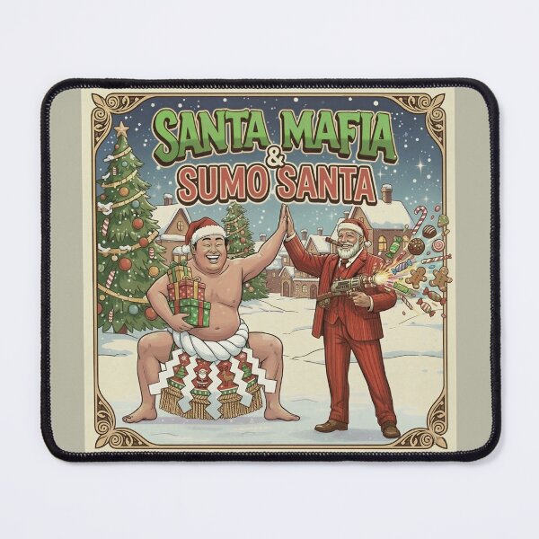 Item preview, Diseño de suéter navideño feo: fiesta navideña de Santa Mafia y Sumo Santa designed and sold by SammyMorry.