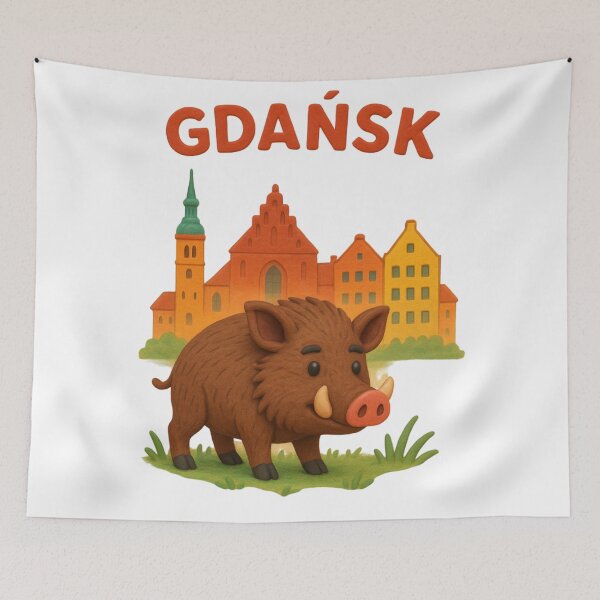 Item preview, Clay Gdańsk Wild Boar – Cute Plasticine Style Illustration designed and sold by AndreiTS90.