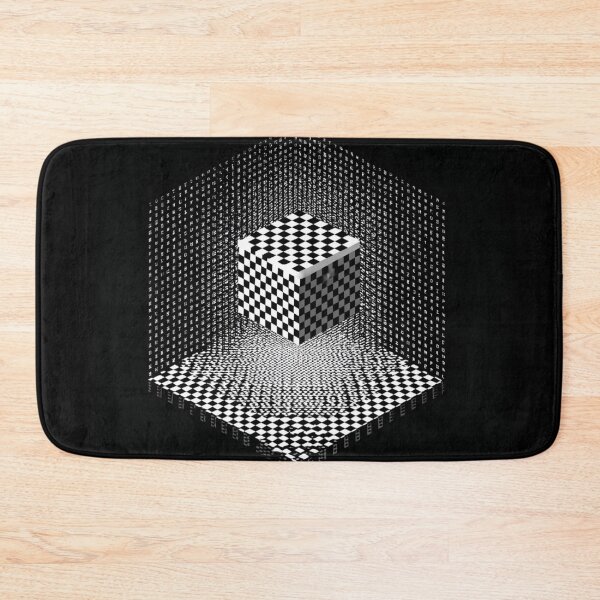Item preview, Infinite Cube Illusion: Mind-Bending Op Art Chessboard Design designed and sold by casualnature.