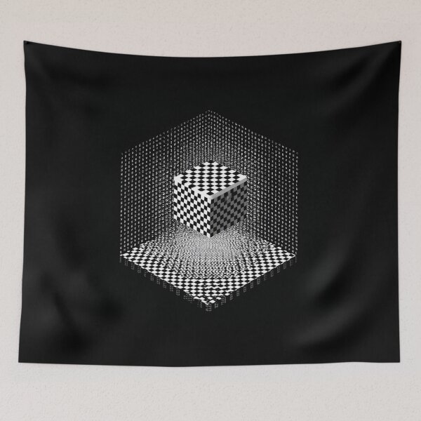 Item preview, Infinite Cube Illusion: Mind-Bending Op Art Chessboard Design designed and sold by casualnature.