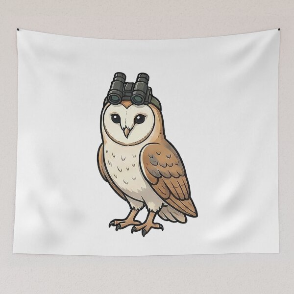 Item preview, Cute Owl Binoculars Birdwatching Cartoon designed and sold by k3rstman1.