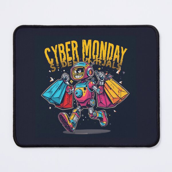 Item preview, Cyber Monday Robot Shopper2 – A retro-styled, colorful, and cute design. designed and sold by phiawdesign9.