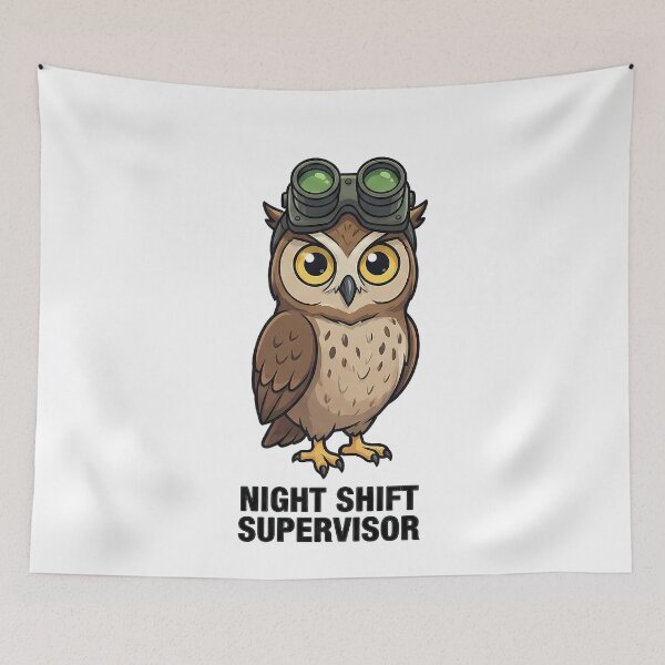Item preview, Cute Owl Night Shift Supervisor Goggles Work designed and sold by k3rstman1.