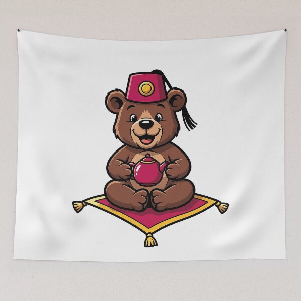 Item preview, Cute Bear Fez Magic Carpet Teapot designed and sold by k3rstman1.