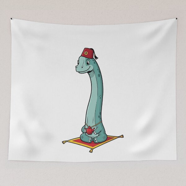 Item preview, Cute Brachiosaurus Fez Magic Carpet designed and sold by k3rstman1.
