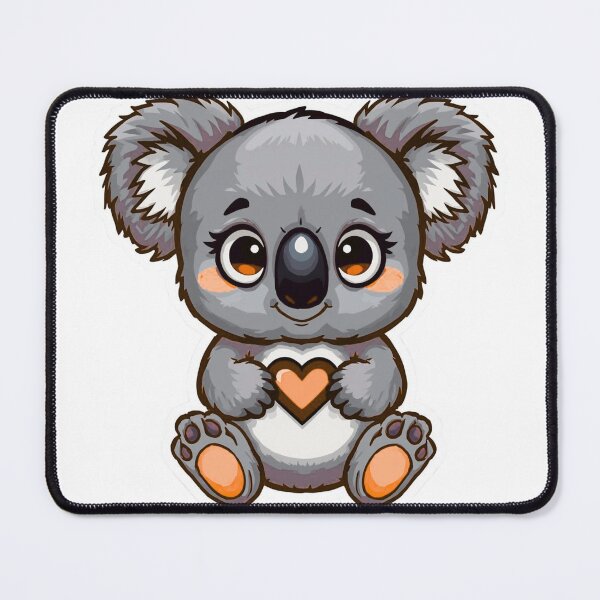 Item preview, Cute Koala Matrix Sticker – Big Eyes, Fluffy Character with Dark Red Heart. designed and sold by printeGear.