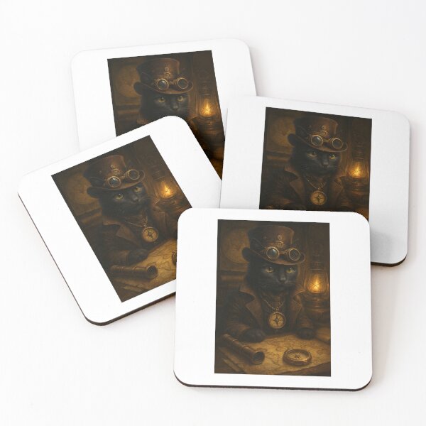 Item preview, Steampunk Oracle Cat – Celestial Timekeeper Fantasy Art designed and sold by LovelyCatGalaxy.