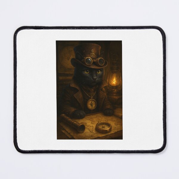 Item preview, Steampunk Oracle Cat – Celestial Timekeeper Fantasy Art designed and sold by LovelyCatGalaxy.