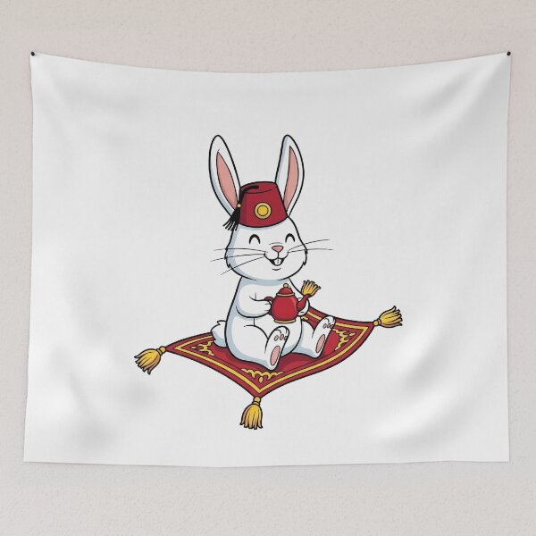 Item preview, Cute Bunny Riding Magic Carpet Arabian Fez Teapot designed and sold by k3rstman1.