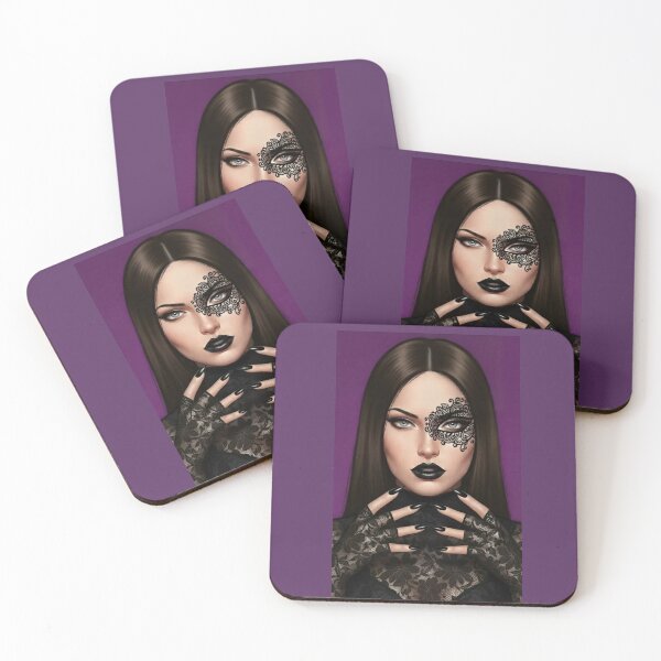 Item preview, Gothic Masquerade Woman with Lace Mask - Dark Elegant Beauty Portrait designed and sold by SammyMorry.