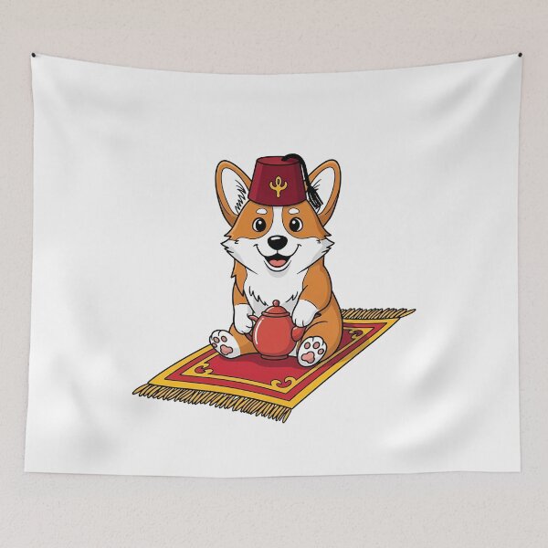 Item preview, Cute Corgi Fez Magic Carpet Tea designed and sold by k3rstman1.