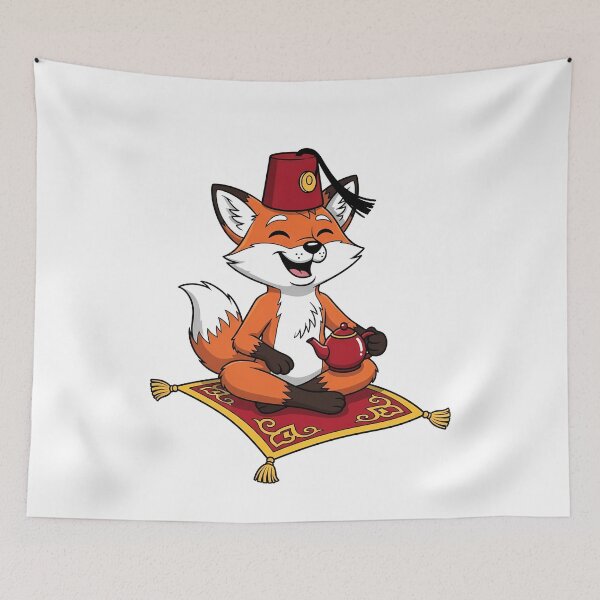 Item preview, Cute Fox Fez Magic Carpet Teapot designed and sold by k3rstman1.