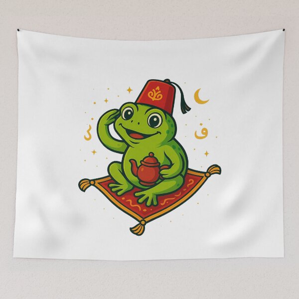 Item preview, Cute Frog Magic Carpet Arabian Tea designed and sold by k3rstman1.