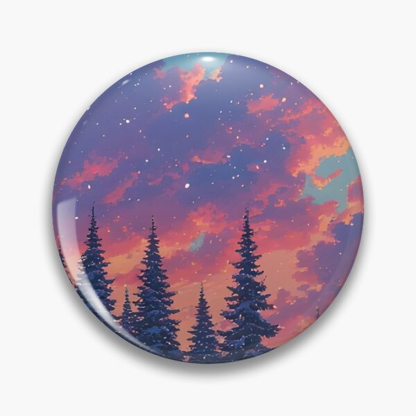 Item preview, Winter landscape with snow-covered trees and sunset designed and sold by Mianku | Für das Leben.