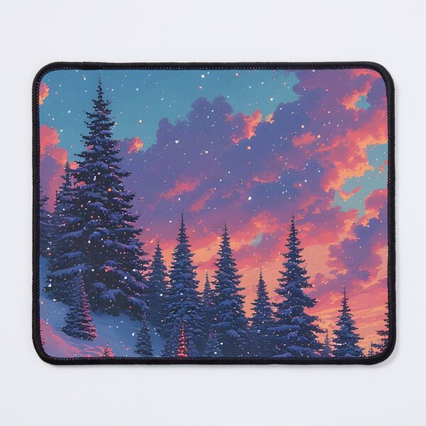 Item preview, Winter landscape with snow-covered trees and sunset designed and sold by Mianku | Für das Leben.