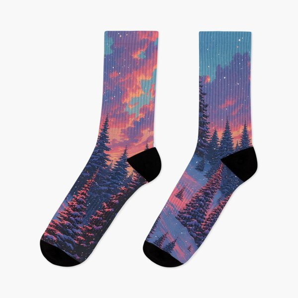 Item preview, Winter landscape with snow-covered trees and sunset designed and sold by Mianku | Für das Leben.