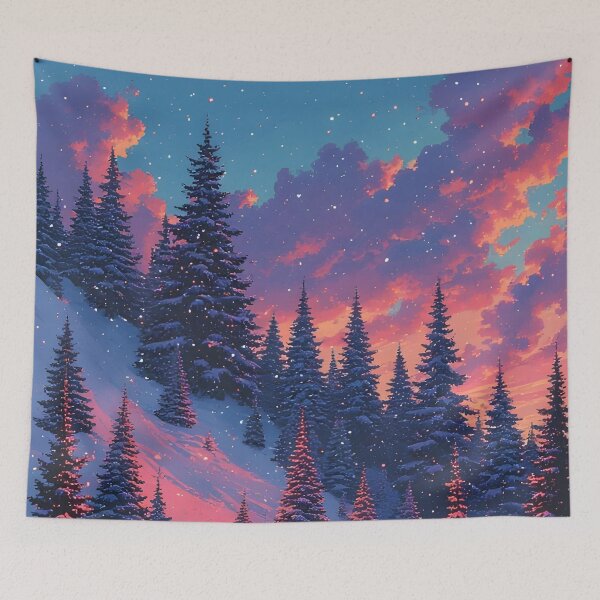 Item preview, Winter landscape with snow-covered trees and sunset designed and sold by Mianku | Für das Leben.