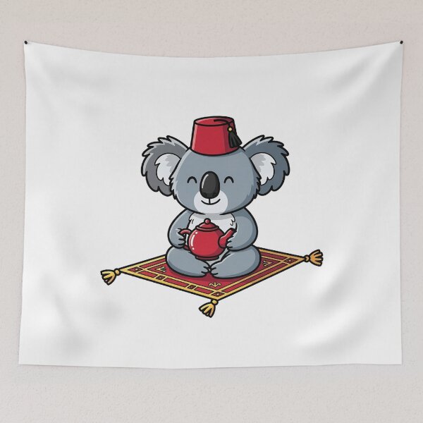 Item preview, Cute Koala Fez Hat Magic Carpet Tea designed and sold by k3rstman1.